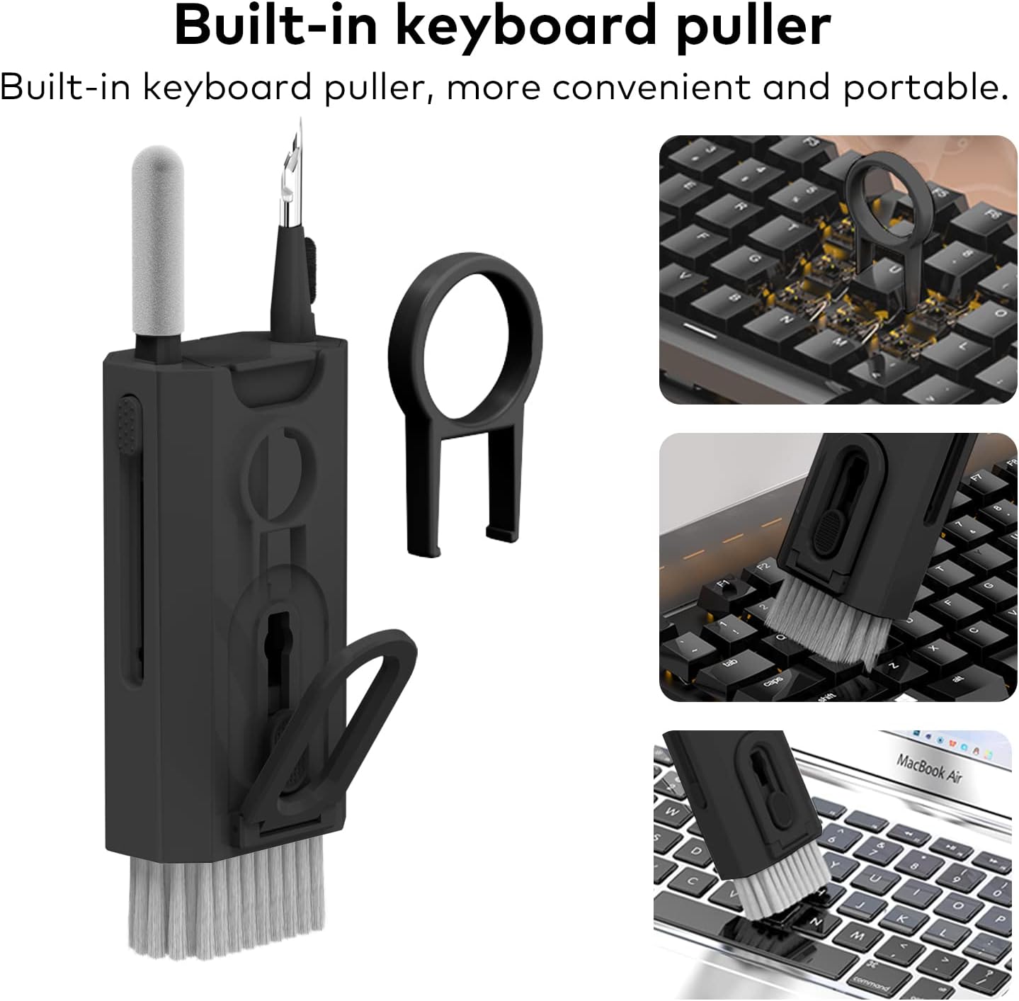 8 in 1 Cleaner Kit Built-in Key Puller Multifunctional Dust Removal Brush  Portable Phone Screen